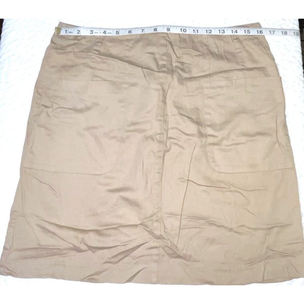Forever 21 Womens Tan Skirt Above Knee Pockets Zipper LARGE
